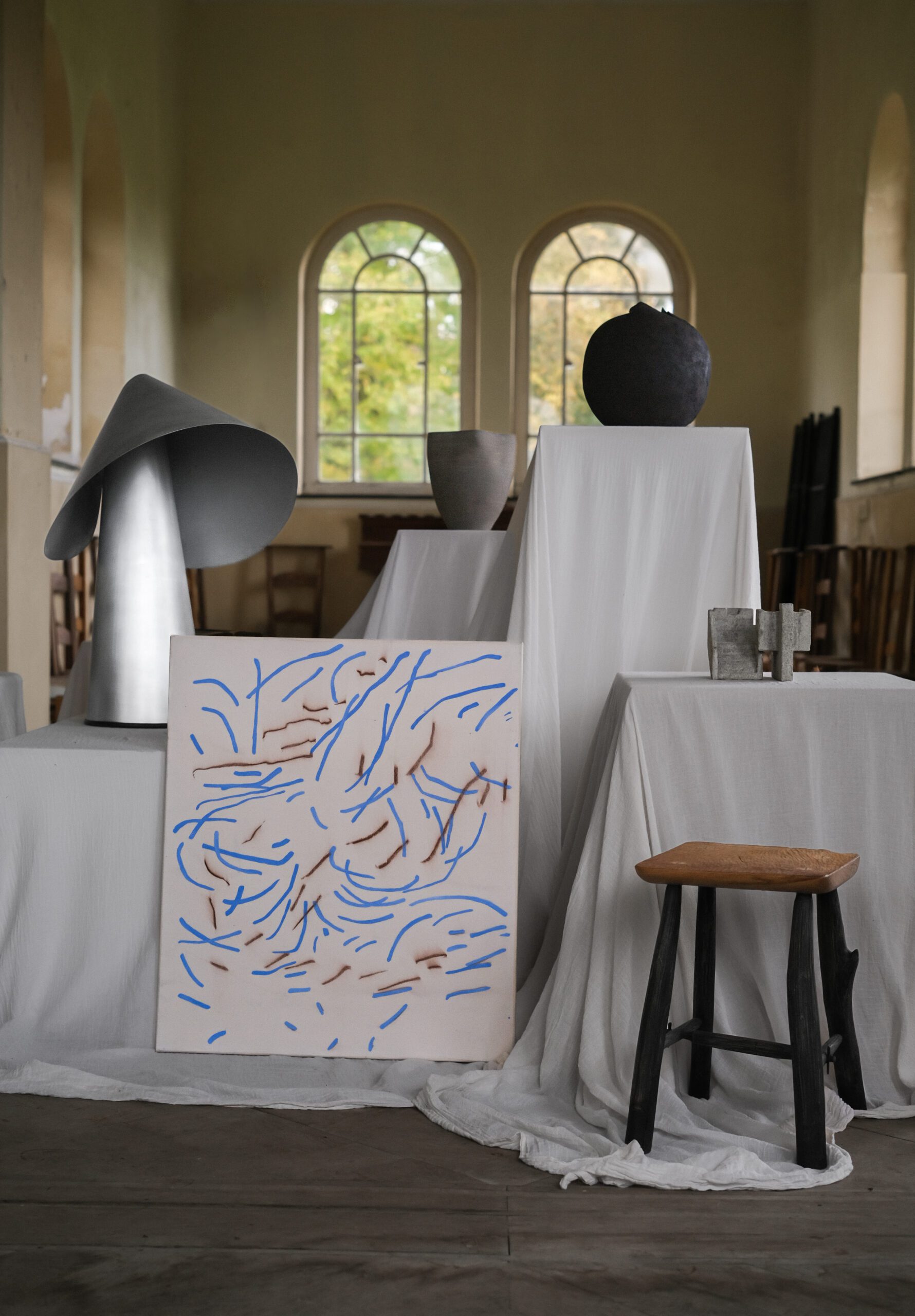 Sepa stool, Iskandar Lampe, Moritz Berg Painting